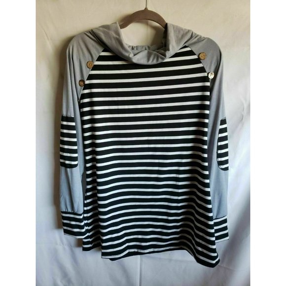 StarVnc Women Cowl Neck Patchwork Color Block - Picture 8 of 10